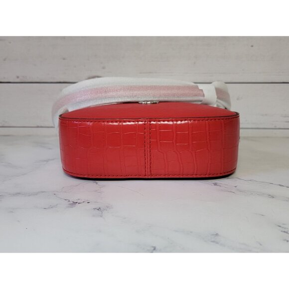 MICHAEL Michael Kors Jet Set Glam Leather Crossbody Bag BRIGHT RED - Picture 8 of 9